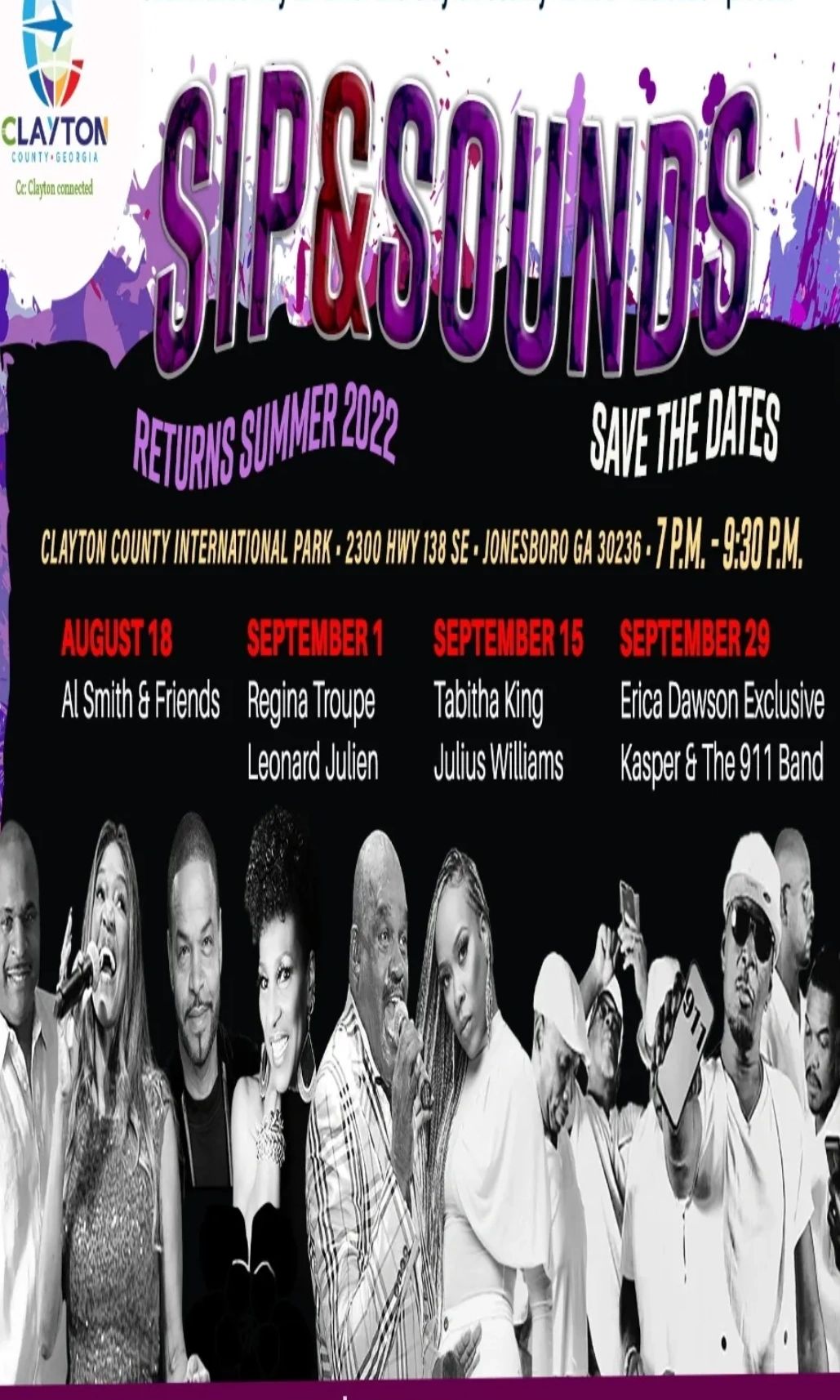 SipsSounds summer concert series 2022 poster