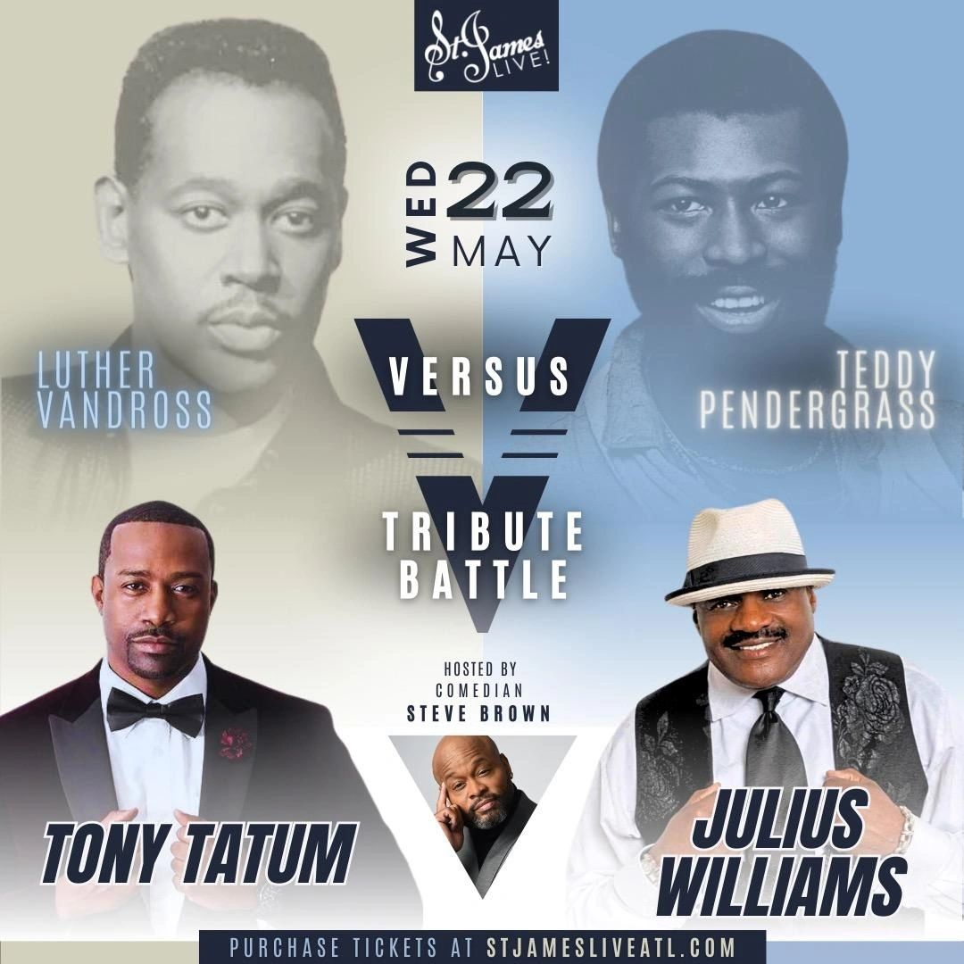 St. James Live tribute battle Luther Vandross vs Teddy Pendergrass poster