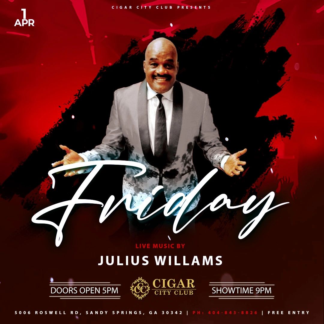 Cigar City Club Julius Williams live music event poster April